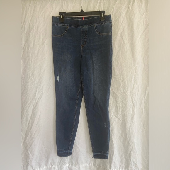 SPANX MEDIUM WASH DENIM LEGGING Size Large - Picture 4 of 12